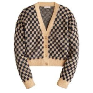 J. Crew Checkered V-neck Cardigan